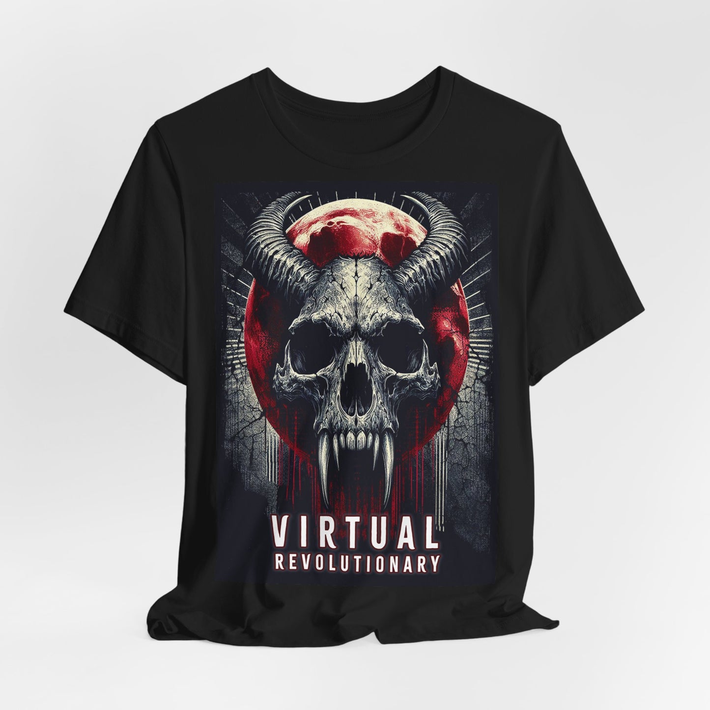 Virtual Revolutionary Skull Graphic Tee for Edgy Fashion Lovers