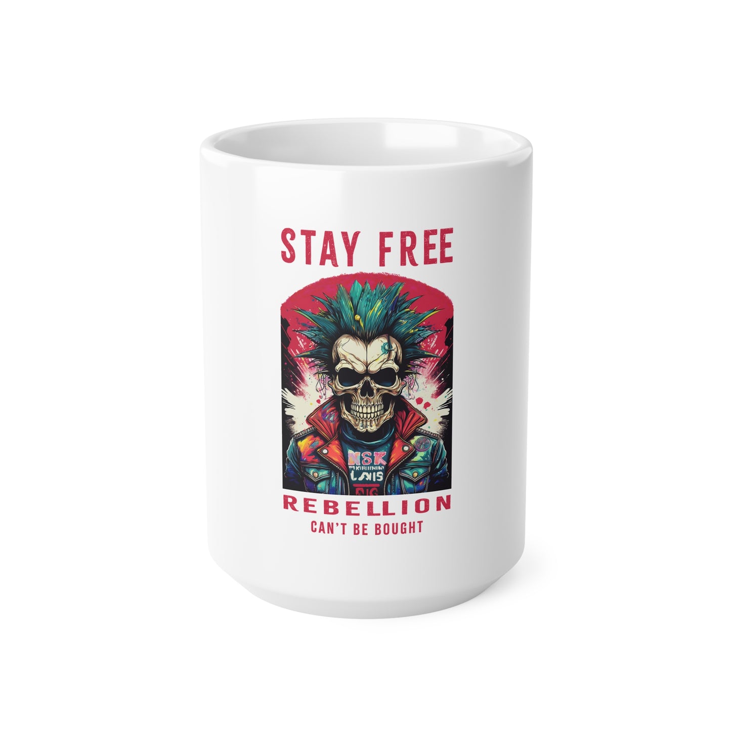 Stay Free Rebellion Ceramic Coffee Cups - Perfect for Coffee Lovers and Punk Enthusiasts