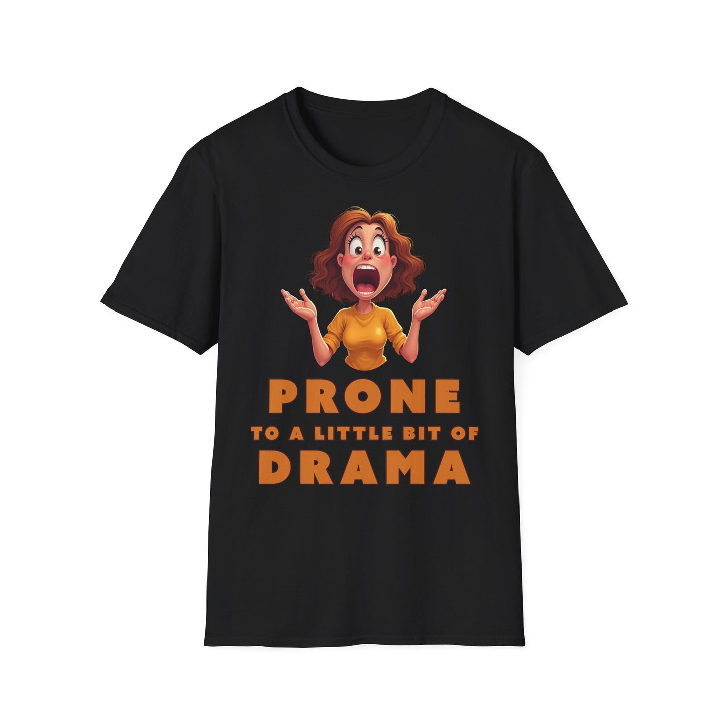 Prone to Drama Unisex Softstyle T-Shirt, Funny Graphic Tee, Casual Wear, Gift for Friends, Drama Lover Shirt, Birthday Gift