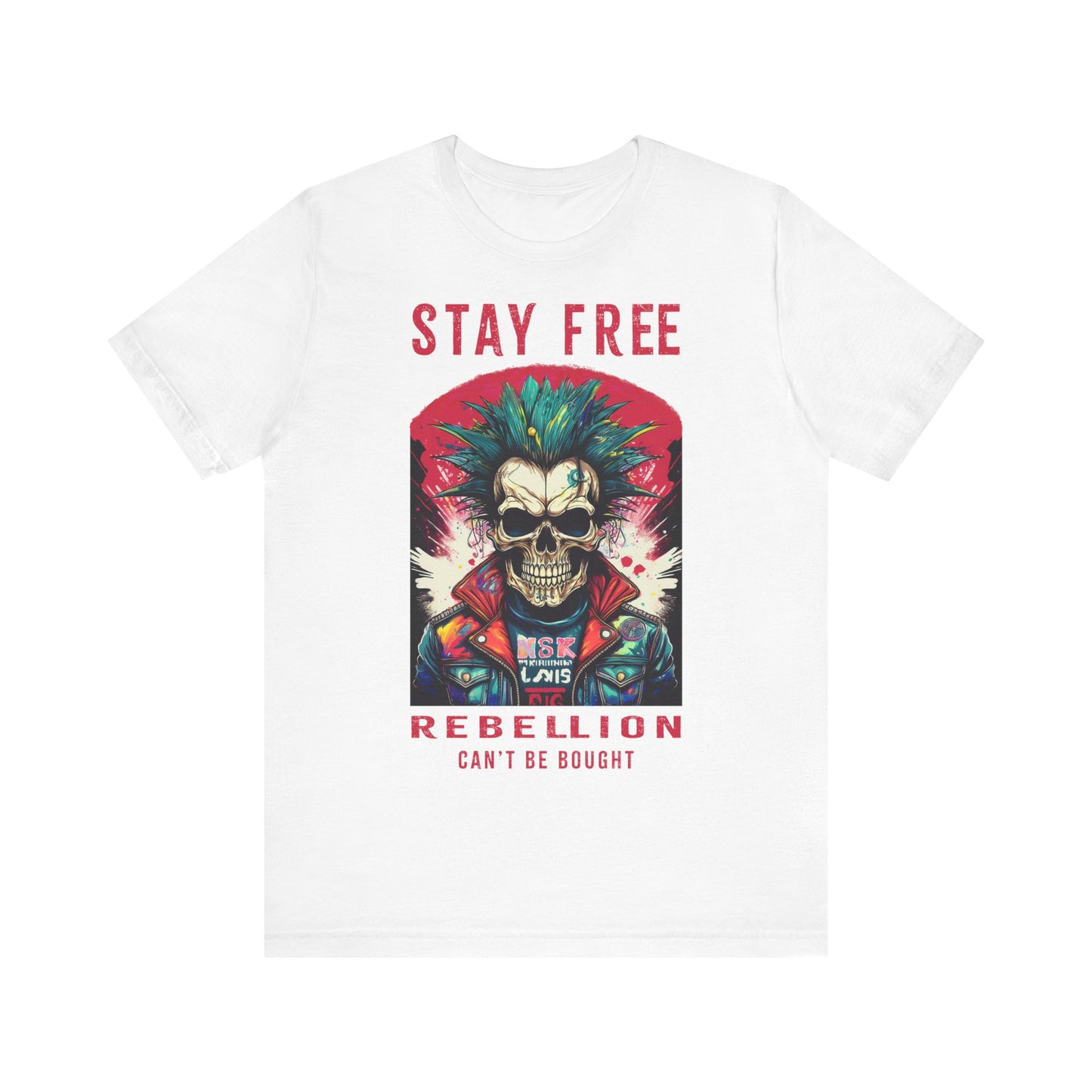 Stay Free Rebellion Graphic Tee - Punk Skull Design for Unisex