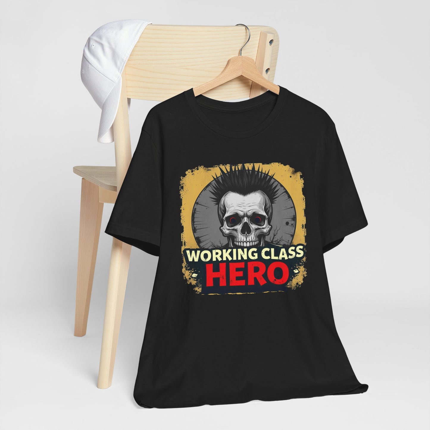 Working Class Hero Unisex Tee - Bold Skull Graphic T-Shirt